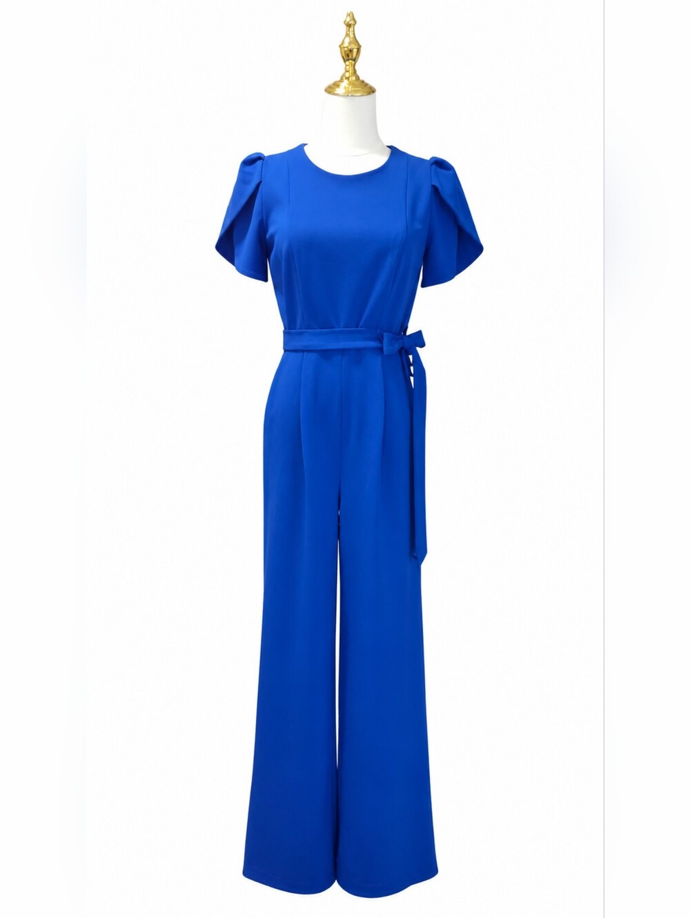 Calvin Klein Cobalt Blue Short-Sleeve Wide-Leg Jumpsuit - Size 4